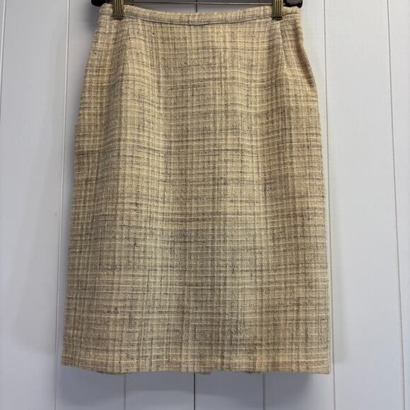 Vintage Unbranded Womens Academia Plaid Wool Straight Skirt Size M Preppy Office - Picture 1 of 8